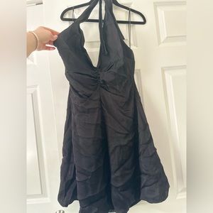 BRAND NEW Zara Black Halter Dress, Size L